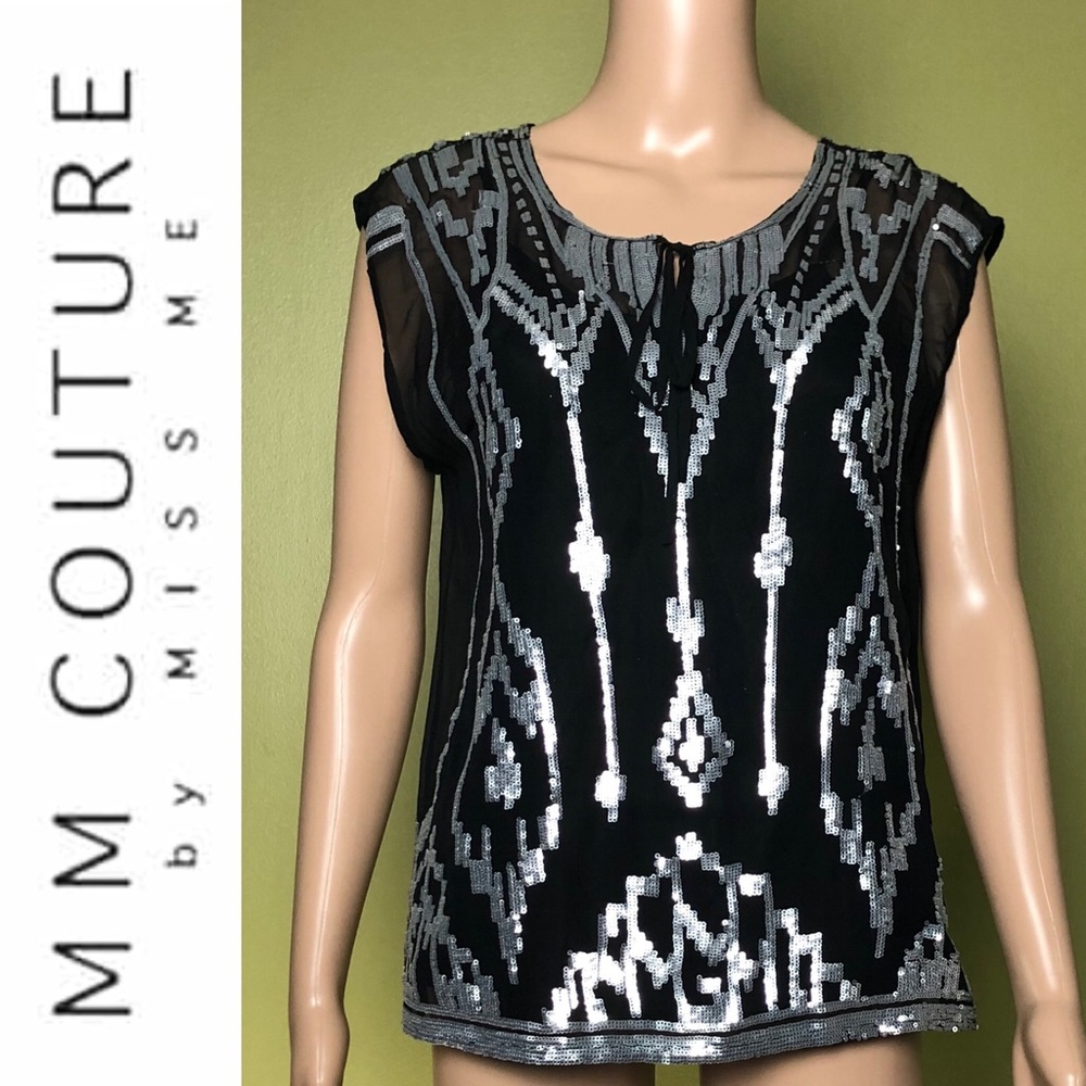 MM COUTURE by MISS ME sequin blouse